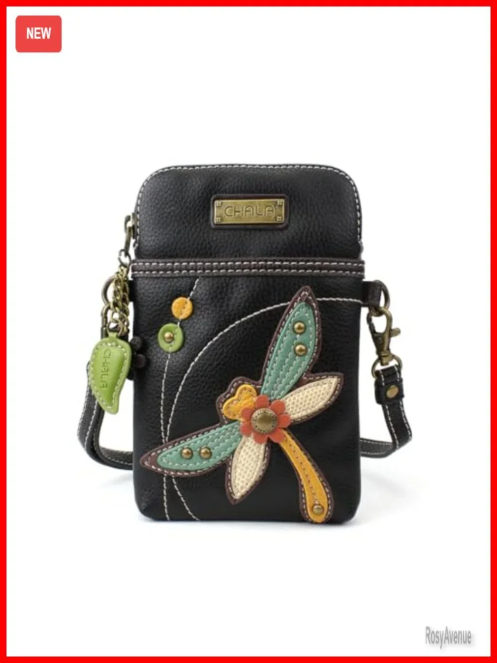 PU Leather Canvas Cell Phone Crossbody Purse with Adjustable Strap